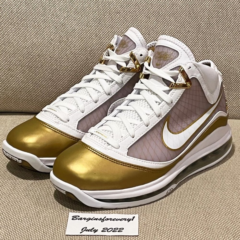 Nike Lebron VII QS "China Moon" - Size 6 - White/Metallic Gold - CU5646-100